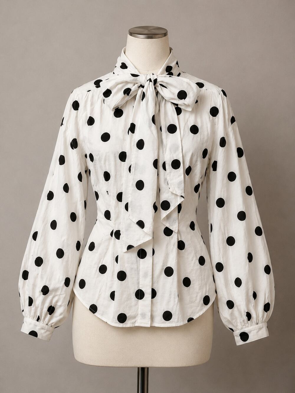 Tie Neck Polka Dot Blouse from H&M